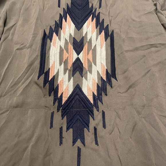 Size L Miss Me Womens large Green Aztec Top Shirt Double Breasted Button Front - Picture 11 of 12